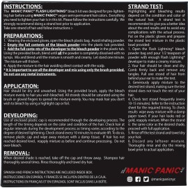 MANIC PANIC Flash Lightning Hair Bleach Kit - Bleach Powder + 30 Volume Developer - Hair Lightener for Dark Shades - Lifts Up to 5 Levels - Achieve Medium to Light Blonde - Vegan & Cruelty-Free