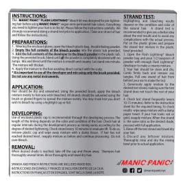MANIC PANIC Flash Lightning Super Strength Bleach Kit - 40 Volume Developer + Bleach Powder - Hair Lightener for Dark Hair + Lifting up to 7 Levels - Vegan & Cruelty Free MANIC PANIC Flash Lightning Super Strength Bleach Kit - 40 Volume Developer + Bleach Powder - Hair Lightener for Dark Hair + Lifting up to 7 Levels - Vegan & Cruelty Free