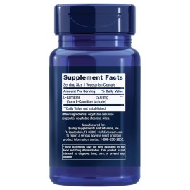 Life Extension L-Carnitine - 500 mg, Energy Supplement, Memory Supplement - Free Form Amino Acid, Nitric Oxide Support, Healthy Blood Pressure - Gluten-Free, Non-GMO, Vegetarian - 30 Capsules