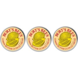 Burt\'s Bees Christmas Gifts, Hand Skin Care Stocking Stuffers, Moisturizing Cuticle Cream for Dry Skin, 100% Natural Origin, with Lemon Butter, 0.6 oz. (3-Pack)