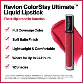 Revlon ColorStay Ultimate Liquid Lipstick, Longwear Rich Lip Colors, Wears for Up to 24 Hours, Satin Finish, 025 Premier Plum, 0.1 fl oz Revlon ColorStay Ultimate Liquid Lipstick, Longwear Rich Lip Colors, Wears for Up to 24 Hours, Satin Finish, 025 Premier Plum, 0.1 fl oz