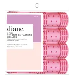 Diane Snap-On Magnetic Rollers Pack of 8 Hair Curlers for Women and Girls, Small, Diameter, Pink, D4719, 8 Count (Pack of 1)