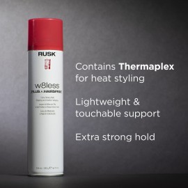 RUSK Designer Collection W8less Plus Extra Strong Hairspray, Provides Texture, Natural Shine, and Long-Lasting, Touchable Support, 10 oz RUSK Designer Collection W8less Plus Extra Strong Hairspray, Provides Texture, Natural Shine, and Long-Lasting, Touchable Support, 10 oz