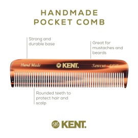 Kent A FOT Handmade Fine Tooth Beard Comb - Pocket Travel Comb for Fine Hair and Beard Care. Ideal for Styling and Grooming Kent A FOT Handmade Fine Tooth Beard Comb - Pocket Travel Comb for Fine Hair and Beard Care. Ideal for Styling and Grooming