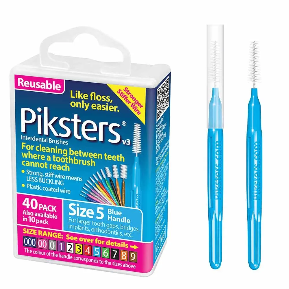 Piksters Interdental Brushes (40 Pack, Size 5 (Blue)) Piksters Interdental Brushes (40 Pack, Size 5 (Blue))