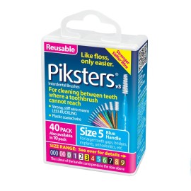 Piksters Interdental Brushes (40 Pack, Size 5 (Blue)) Piksters Interdental Brushes (40 Pack, Size 5 (Blue))