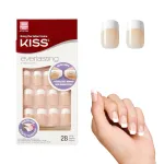 Kiss Everlasting French Nail Manicure, Chip-Free with Flexi-Fit Technology, Medium, Infinite, Nail Kit with Pink Nail Glue (Net Wt. 2 g / 0.07oz.), Mini File, Manicure Stick, and 28 Fake Nails