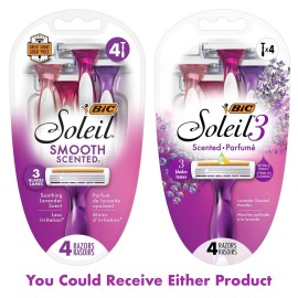 BIC Soleil Smooth Scented Women\'s Disposable 3 Blade Razors, Travel Size Toiletries, Ideal Gift for Women, 4-Pack BIC Soleil Smooth Scented Women\'s Disposable 3 Blade Razors, Travel Size Toiletries, Ideal Gift for Women, 4-Pack