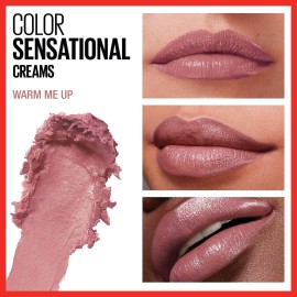 Maybelline Color Sensational Lipstick, Lip Makeup, Cream Finish, Hydrating Lipstick, Warm Me Up, Nude Pink ,1 Count Maybelline Color Sensational Lipstick, Lip Makeup, Cream Finish, Hydrating Lipstick, Warm Me Up, Nude Pink ,1 Count