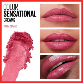 Maybelline Color Sensational Lipstick, Lip Makeup, Cream Finish, Hydrating Lipstick, Pink Sand, Pink ,1 Count Maybelline Color Sensational Lipstick, Lip Makeup, Cream Finish, Hydrating Lipstick, Pink Sand, Pink ,1 Count