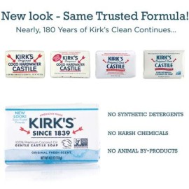 Kirk\'s Original Coco Castile Bar Soap Fragrance Free 4 Ounces (8 Pack) Kirk\'s Original Coco Castile Bar Soap Fragrance Free 4 Ounces (8 Pack)