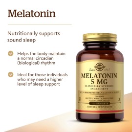 Solgar Melatonin 5 mg, 120 Nuggets - Helps Promote Relaxation & Sleep - Clinically-Studied Melatonin - Supports Natural Sleep Cycle - Vegan, Gluten Free, Dairy Free, Kosher - 120 Servings Solgar Melatonin 5 mg, 120 Nuggets - Helps Promote Relaxation & Sleep - Clinically-Studied Melatonin - Supports Natural Sleep Cycle - Vegan, Gluten Free, Dairy Free, Kosher - 120 Servings