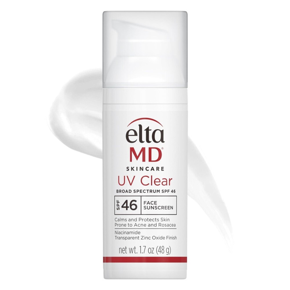 EltaMD UV Clear Face Sunscreen SPF 46, Oil Free for Face with Zinc Oxide, Dermatologist Recommended Sunscreen Lotion, For Acne-Prone Sensitive Skin, 1.7 oz Pump EltaMD UV Clear Face Sunscreen SPF 46, Oil Free for Face with Zinc Oxide, Dermatologist Recommended Sunscreen Lotion, For Acne-Prone Sensitive Skin, 1.7 oz Pump