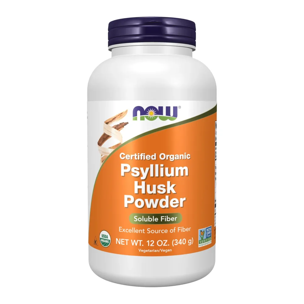 NOW Foods Supplements, Psyllium Husk Powder, Certified Organic, Non-GMO Project Verified, Soluble Fiber, 12-Ounce NOW Foods Supplements, Psyllium Husk Powder, Certified Organic, Non-GMO Project Verified, Soluble Fiber, 12-Ounce