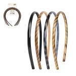 Scunci by Conair Effortless Beauty Skinny headband -plastic Headbands for Women and Men - hair accessories for women - Neutral Colors - 4 Count