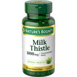 Nature\'s Bounty Milk Thistle, Herbal Health Supplement, Supports Liver Health, 1000 mg, Rapid Release Softgels, 50 Ct