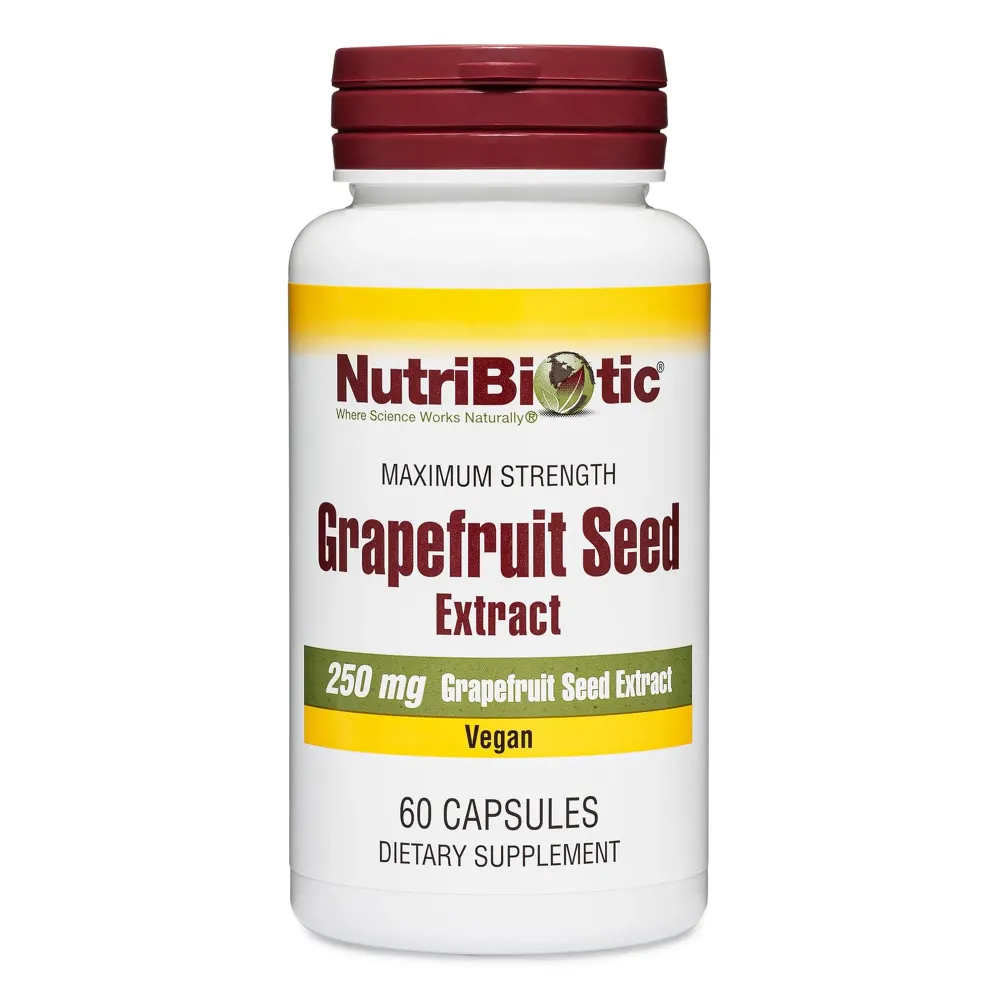 NutriBiotic - Grapefruit Seed Extract Capsules 250 mg, 60 Count - Maximum Strength with Bioflavonoids NutriBiotic - Grapefruit Seed Extract Capsules 250 mg, 60 Count - Maximum Strength with Bioflavonoids
