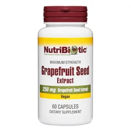 NutriBiotic - Grapefruit Seed Extract Capsules 250 mg, 60 Count - Maximum Strength with Bioflavonoids