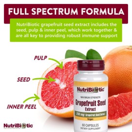 NutriBiotic - Grapefruit Seed Extract Capsules 250 mg, 60 Count - Maximum Strength with Bioflavonoids NutriBiotic - Grapefruit Seed Extract Capsules 250 mg, 60 Count - Maximum Strength with Bioflavonoids