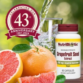 NutriBiotic - Grapefruit Seed Extract Capsules 250 mg, 60 Count - Maximum Strength with Bioflavonoids NutriBiotic - Grapefruit Seed Extract Capsules 250 mg, 60 Count - Maximum Strength with Bioflavonoids