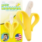 The Original Baby Banana Toothbrush Teether Toy, for Babies Infants Toddlers; USA Family-Owned Business; Teething Relief for Sore Gums, Massaging Soothing; Safest Food Grade Silicone