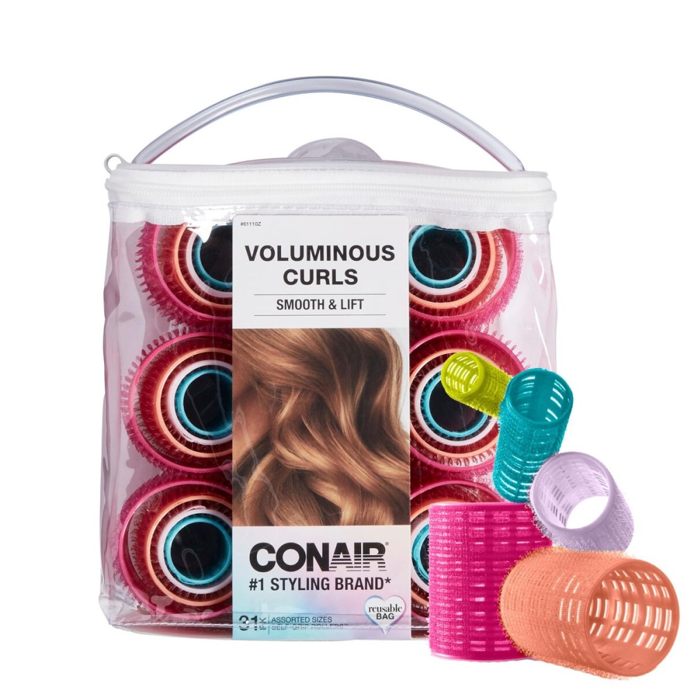 Conair Heatless Curlers- heatless curls overnight - Hair Rollers for Lift & Volume - Assorted Sizes and Colors - Velcro Rollers - 31 Count w/storage case Conair Heatless Curlers- heatless curls overnight - Hair Rollers for Lift & Volume - Assorted Sizes and Colors - Velcro Rollers - 31 Count w/storage case