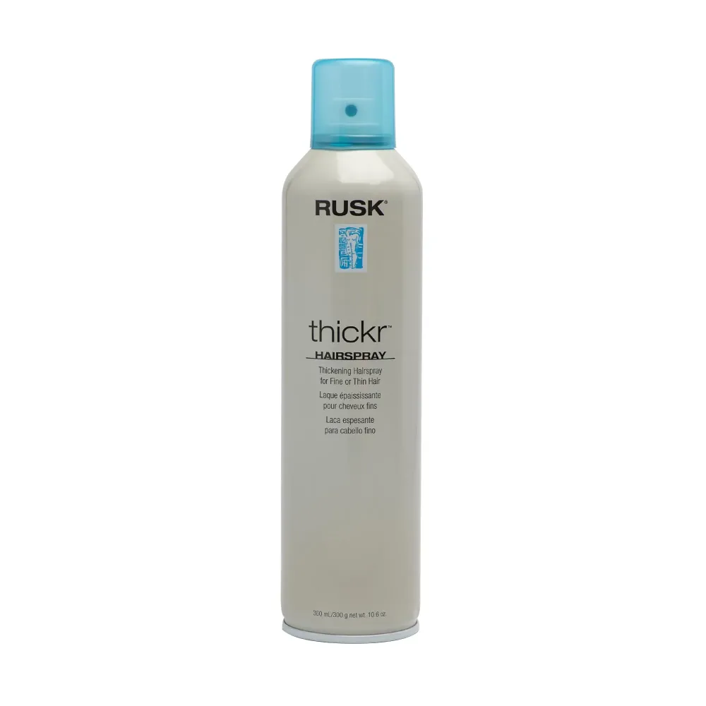 RUSK Thickening Hairspray, Delivers Powerful Texture, Extra-Hold, and Shine, UV Blockers to Protect Color-Treated or Highlighted Hair, 10.6 oz