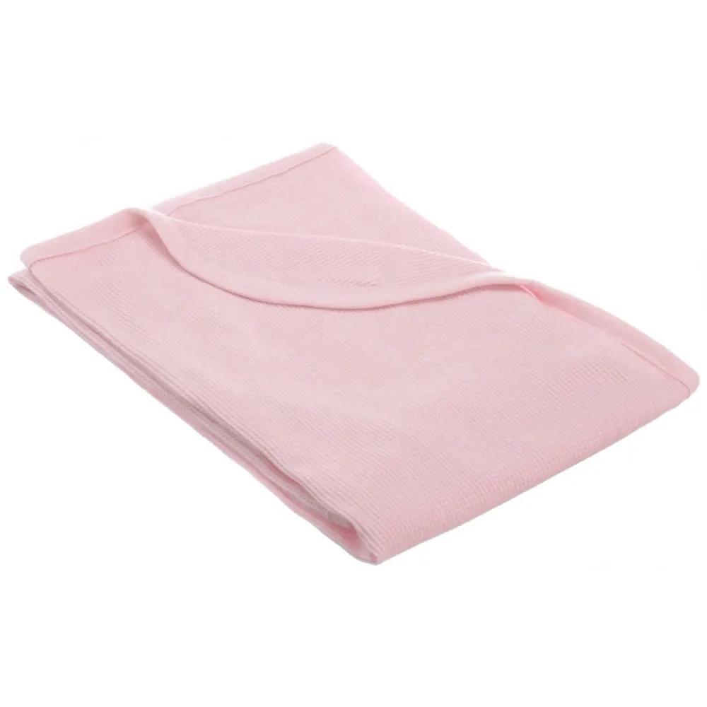 American Baby Company 100% Cotton Thermal Waffle Swaddle Blanket, Soft, Breathable & Stretchy, Pink, 30 x 40 for Boys and Girls, Perfect for Swaddling, Travel and Gifting