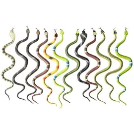 Rhode Island Novelty 14 Rain Forest Snakes | Assorted Designs | Set of 12