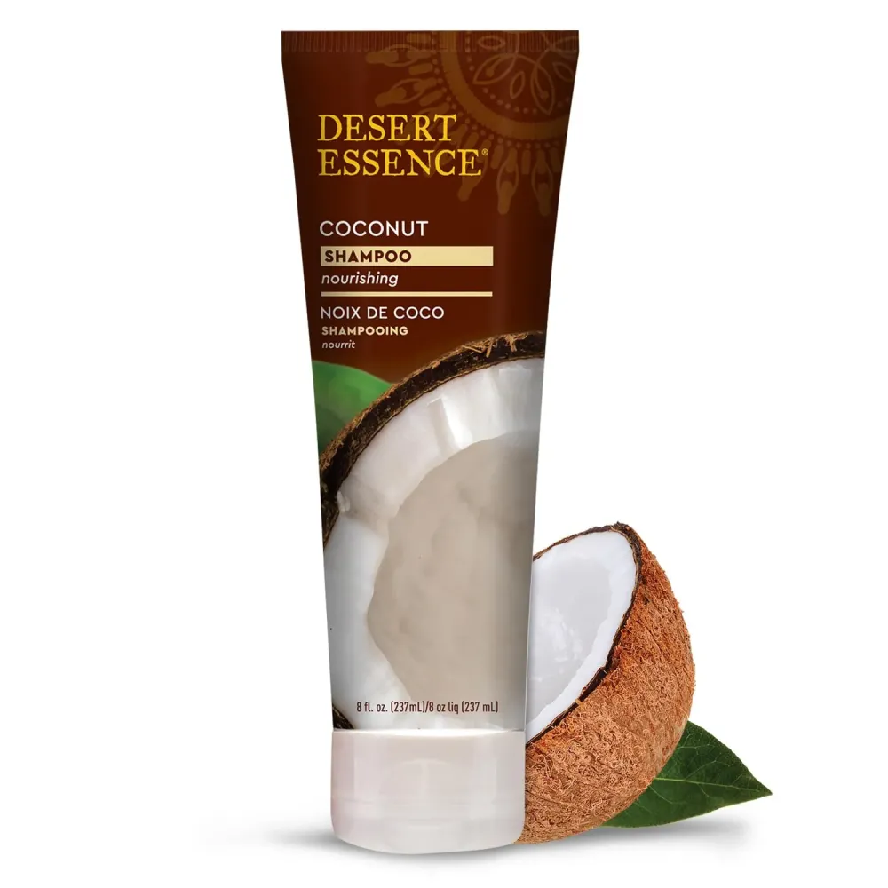 Desert Essence Coconut Shampoo, 8 fl oz - Gluten Free, Vegan, Paraben Free - Nourishing for Dry Hair with Coconut Oil, Shea Butter, & Hemp Oil - Mousturizes & Smooths Frizz 8 fl oz. Desert Essence Coconut Shampoo, 8 fl oz - Gluten Free, Vegan, Paraben Free - Nourishing for Dry Hair with Coconut Oil, Shea Butter, & Hemp Oil - Mousturizes & Smooths Frizz 8 fl oz.