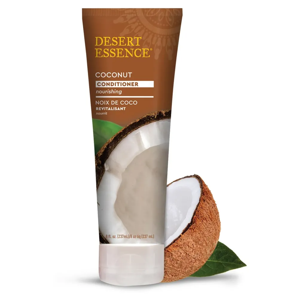 Desert Essence Coconut Conditioner - 8 fl oz - Nourishing for dry hair, smooth frizz and restore moisture and shine with Organic Coconut Oil, Shea Butter, and Sunflower Oil - Desert Essence Coconut Conditioner - 8 fl oz - Nourishing for dry hair, smooth frizz and restore moisture and shine with Organic Coconut Oil, Shea Butter, and Sunflower Oil -