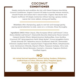 Desert Essence Coconut Conditioner - 8 fl oz - Nourishing for dry hair, smooth frizz and restore moisture and shine with Organic Coconut Oil, Shea Butter, and Sunflower Oil - Desert Essence Coconut Conditioner - 8 fl oz - Nourishing for dry hair, smooth frizz and restore moisture and shine with Organic Coconut Oil, Shea Butter, and Sunflower Oil -