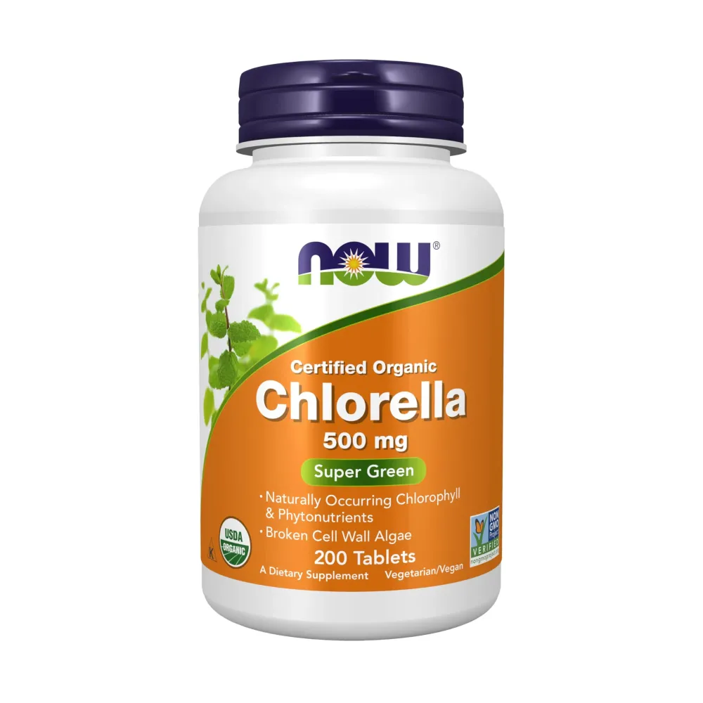 NOW Foods Supplements, Organic Chlorella 500 mg with naturally occurring Chlorophyll, Beta-Carotene, mixed Carotenoids, Vitamin C, Iron and Protein, 200 Tablets NOW Foods Supplements, Organic Chlorella 500 mg with naturally occurring Chlorophyll, Beta-Carotene, mixed Carotenoids, Vitamin C, Iron and Protein, 200 Tablets