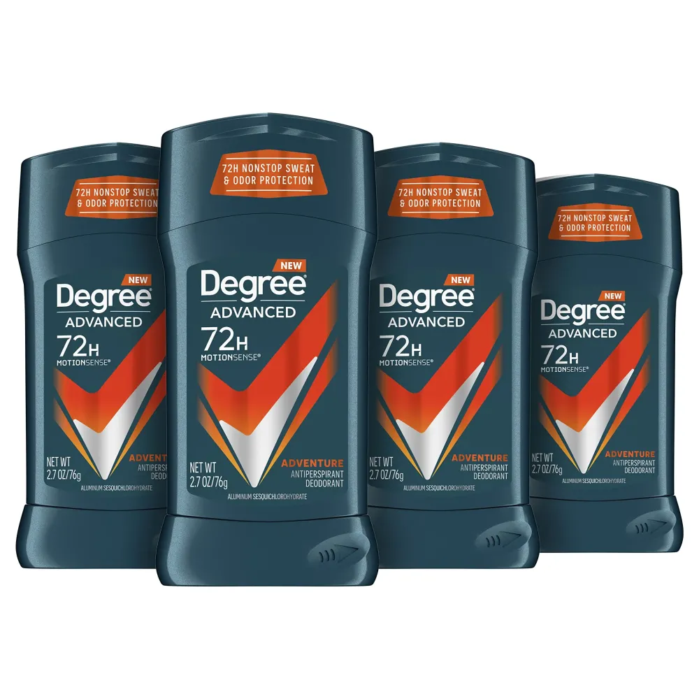 Degree Men Antiperspirant Deodorant Adventure Freshness and Odor Protection Deodorant for Men 2.7 Oz, (Pack of 4) Woodsy, Stick Degree Men Antiperspirant Deodorant Adventure Freshness and Odor Protection Deodorant for Men 2.7 Oz, (Pack of 4) Woodsy, Stick