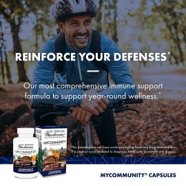 Host Defense MyCommunity Capsules - 17 Species Blend Mushroom Supplement for Immune Support - Herbal Aid with Lion\'s Mane, Reishi. Chaga, Cordyceps, Turkey Tail & More - 120 Capsules (60 Servings)* Host Defense MyCommunity Capsules - 17 Species Blend Mushroom Supplement for Immune Support - Herbal Aid with Lion\'s Mane, Reishi. Chaga, Cordyceps, Turkey Tail & More - 120 Capsules (60 Servings)*