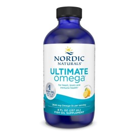 Nordic Naturals Ultimate Omega Liquid, Lemon Flavor - 8 oz - 2840 mg Omega-3 - High-Potency Omega-3 Fish Oil Supplement with EPA & DHA - Promotes Brain & Heart Health - Non-GMO - 48 Servings