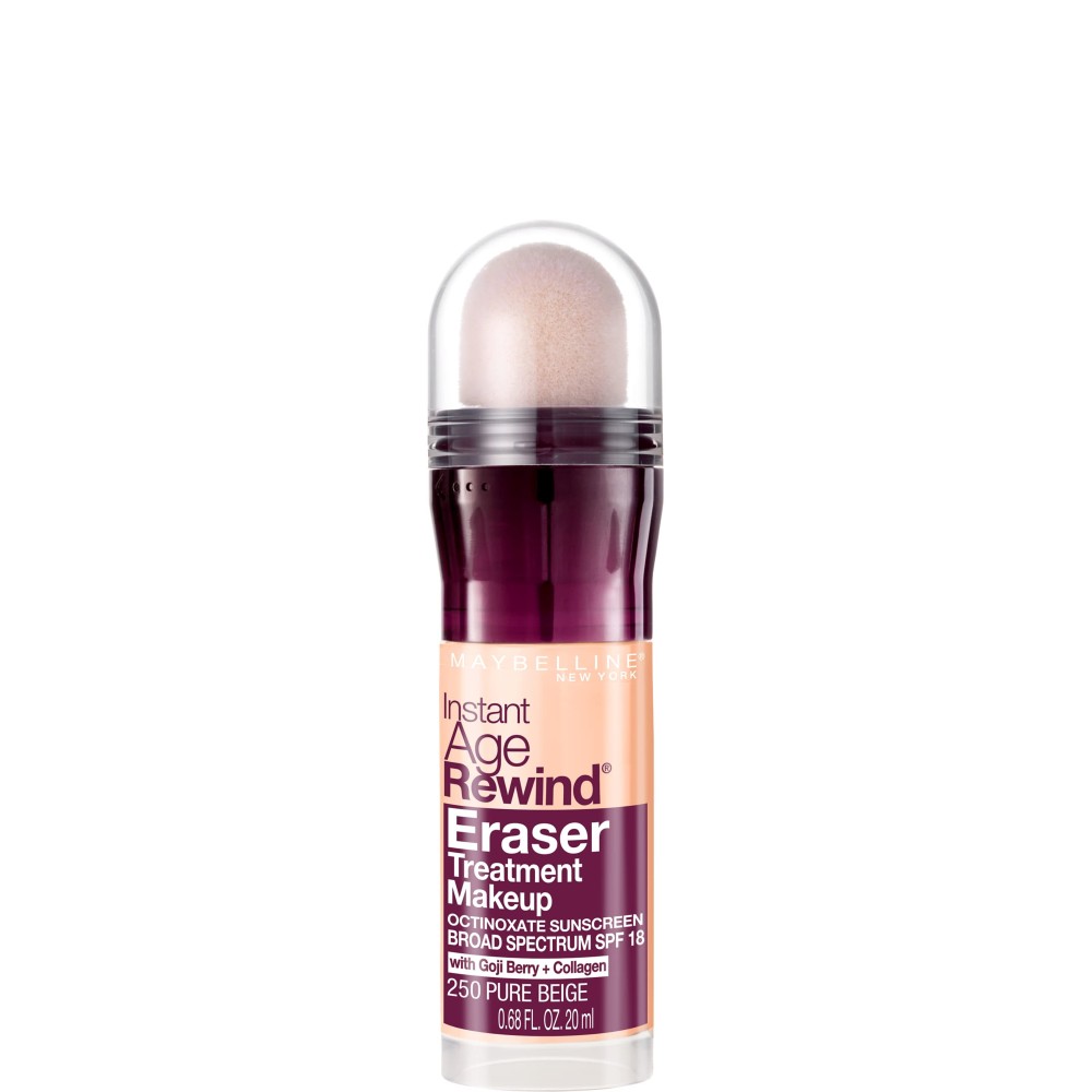Maybelline Instant Age Rewind Eraser Treatment Makeup with SPF 18, Anti Aging Concealer Infused with Goji Berry and Collagen, Pure Beige, 1 Count