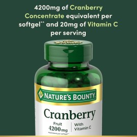 Nature\'s Bounty Cranberry Pills for Women Urinary Tract Health, Cranberry Supplements with Concentrate & Vitamin C, 250 Softgels (Pack of 1) Nature\'s Bounty Cranberry Pills for Women Urinary Tract Health, Cranberry Supplements with Concentrate & Vitamin C, 250 Softgels (Pack of 1)