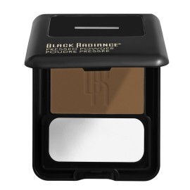 Black Radiance Pressed Powder, Pigment-Rich Matte Finish for Light Skin Tones, Oil-Absorbing Compact with Mirror & Sponge- Honey Amber