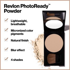 Revlon PhotoReady Blurring Face Powder Makeup, Longwear Medium-Full Coverage with Flawless Finish, Shine & Oil-Free, 010 Fair Light, 0.25 oz