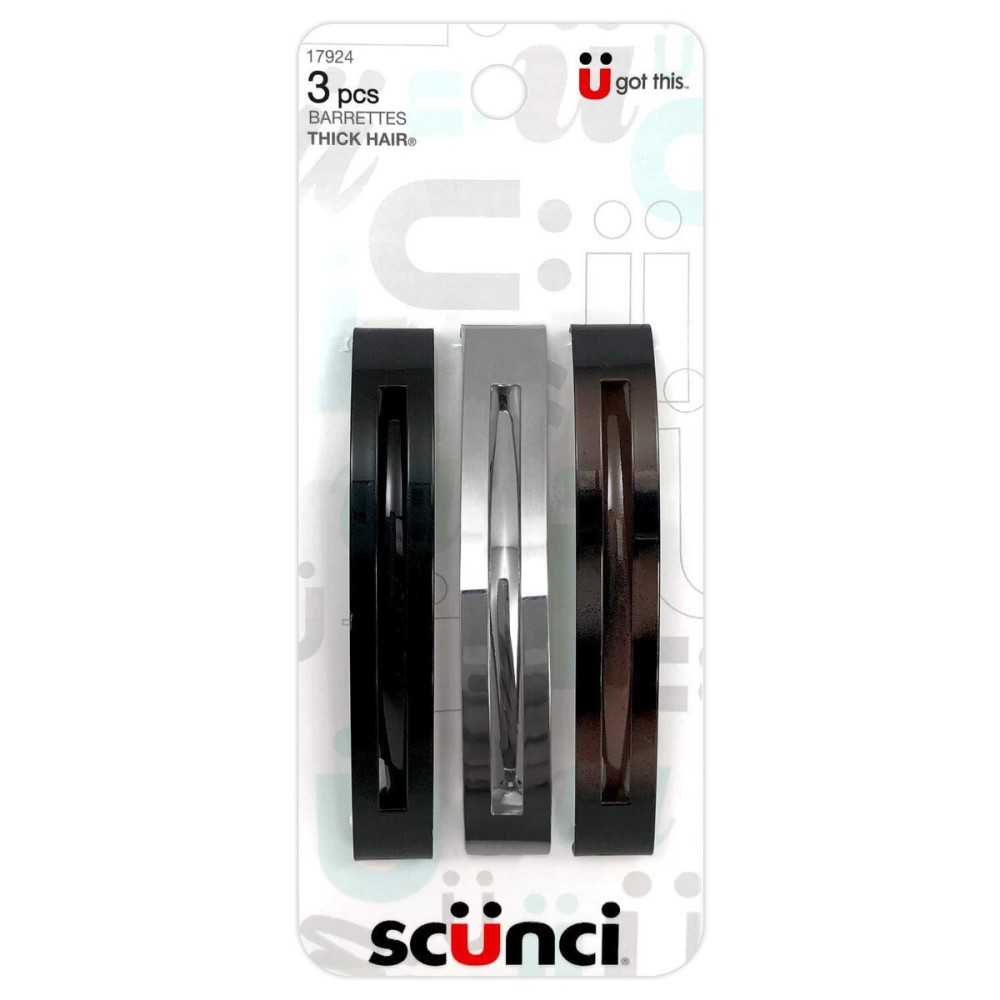 Scunci Thick Hair Open Slide Metal Barrettes 3-Pcs Per Pack (1-Pack) Scunci Thick Hair Open Slide Metal Barrettes 3-Pcs Per Pack (1-Pack)