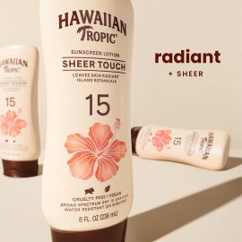 Hawaiian Tropic Sheer Touch Lotion Sunscreen SPF 15, 8oz | Hawaiian Tropic Sunscreen SPF 15, Sunblock, Broad Spectrum Sunscreen, Oxybenzone Free Sunscreen, Body Sunscreen SPF 15, 8oz