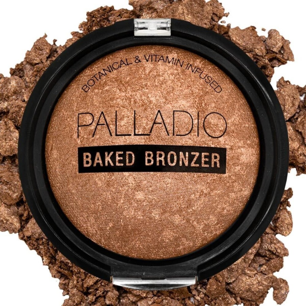 Palladio Baked Bronzer, Highly Pigmented and Easy to Blend, Shimmery Bronzed Glow, Use Dry or Wet, Lasts all day long, Provides Rich Tanning Color Finish, Powder Compact, Illuminating Tan Palladio Baked Bronzer, Highly Pigmented and Easy to Blend, Shimmery Bronzed Glow, Use Dry or Wet, Lasts all day long, Provides Rich Tanning Color Finish, Powder Compact, Illuminating Tan