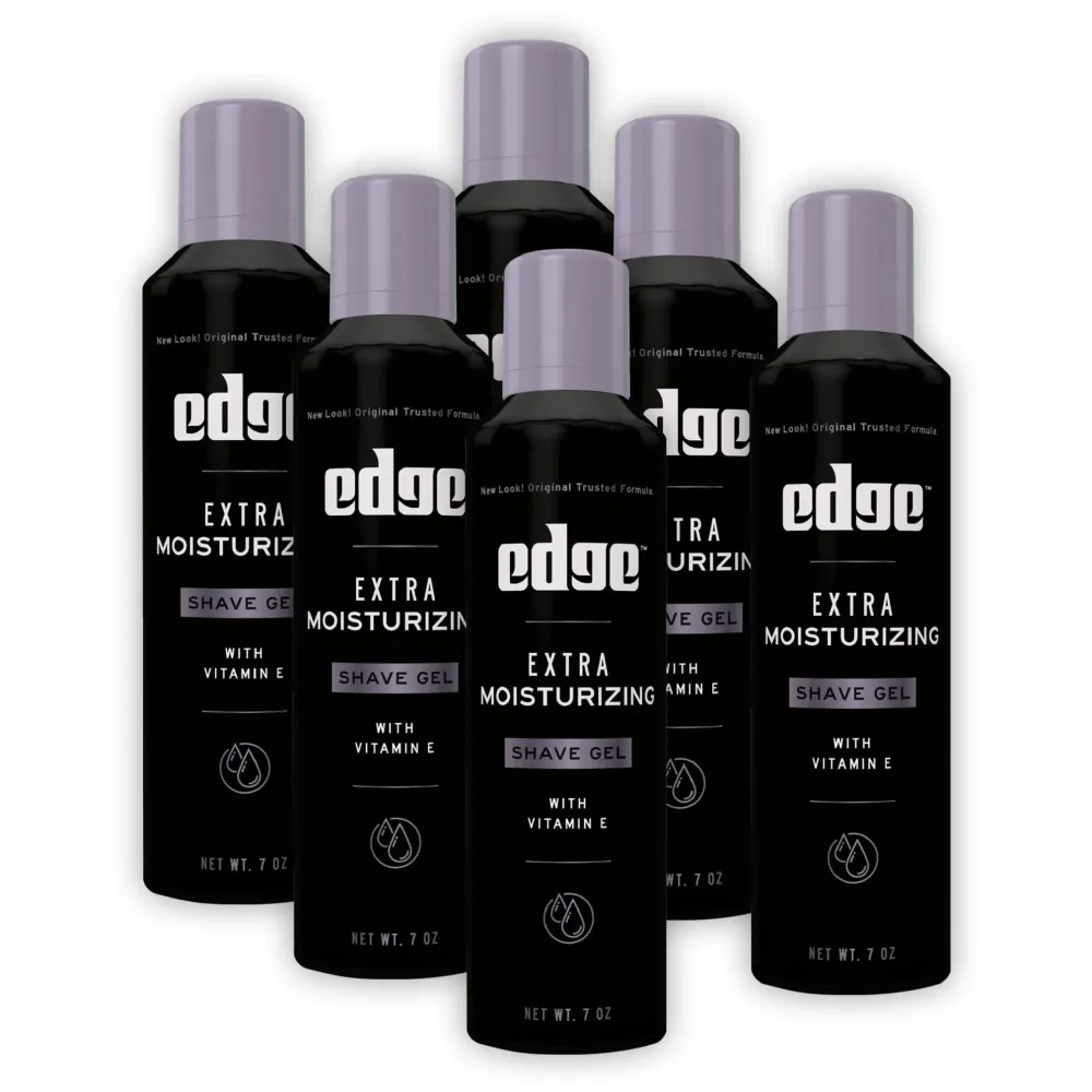 Edge Shaving Gel for Men, Extra Moisturizing with Vitamin E, (6 Pack) - Shave Gel For Men That Moisturizes, Protects and Soothes To Help Reduce Skin Irritation Edge Shaving Gel for Men, Extra Moisturizing with Vitamin E, (6 Pack) - Shave Gel For Men That Moisturizes, Protects and Soothes To Help Reduce Skin Irritation