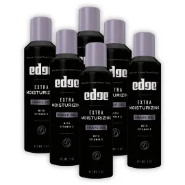 Edge Shaving Gel for Men, Extra Moisturizing with Vitamin E, (6 Pack) - Shave Gel For Men That Moisturizes, Protects and Soothes To Help Reduce Skin Irritation