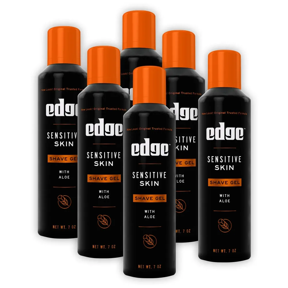 Edge Shaving Gel for Men, Sensitive Skin with Aloe, (6 Pack) - Shave Gel For Men That Moisturizes, Protects and Soothes To Help Reduce Skin Irritation Edge Shaving Gel for Men, Sensitive Skin with Aloe, (6 Pack) - Shave Gel For Men That Moisturizes, Protects and Soothes To Help Reduce Skin Irritation