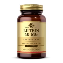 Solgar Lutein 40 mg, 30 Softgels - Supports Eye Health - Helps Filter Out Blue-Light - Contains FloraGLO Lutein - Gluten-Free, Dairy Free - 30 Servings
