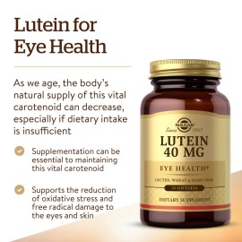 Solgar Lutein 40 mg, 30 Softgels - Supports Eye Health - Helps Filter Out Blue-Light - Contains FloraGLO Lutein - Gluten-Free, Dairy Free - 30 Servings