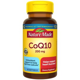 Nature Made CoQ10 200mg, Dietary Supplement for Heart Health Support, 40 Softgels, 40 Day Supply