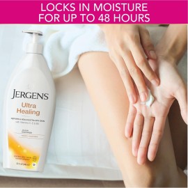 Jergens Ultra Healing Dry Skin Lotion, Hand and Body Moisturizer for Quick Absorption into Extra Dry Skin with Hydralucence Blend, Vitamins C, E and B5, 32oz Jergens Ultra Healing Dry Skin Lotion, Hand and Body Moisturizer for Quick Absorption into Extra Dry Skin with Hydralucence Blend, Vitamins C, E and B5, 32oz